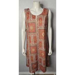 Vintage 1970s Geometric Print Shift Dress